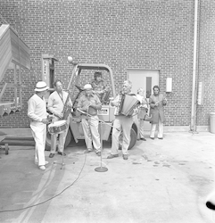 Band playing for Atlantis II arrival at WHOI.