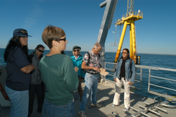 Heidi Sosik with Ocean Science Journalism Fellows