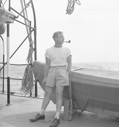 Eugene Mysona on the deck of Bear.