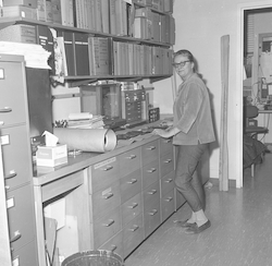 Betty Guillard in Ted Baylor's lab.