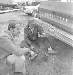 Don Souza and Dick Dimmock at the Newport Shipyard.