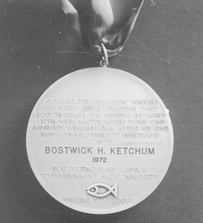 View of reverse side of David Stone medal.