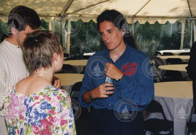 Jennifer Schlezinger, Eli Hestermann and Shannon Bard at 1998 Graduate Reception.
