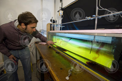 Guest Student Alessandro Ramoni conducting a "fjord" experiment.