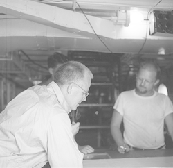 J.B. Hersey and Bud Knott in Atlantis lab.