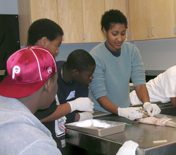 MIT-WHOI Joint Program student Regina Campbell-Malone teaching a class.