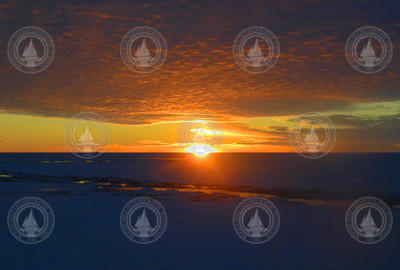 Sunset over the Arctic Ocean.