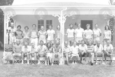 1980 Geophysical Fluid Dynamics program group on front porch of Walsh cottage.