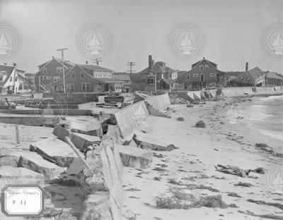 1938 hurricane damage to sea wall at Silver Beach area.