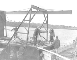 Flax Pond Raft under construction