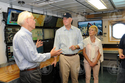 Larry Madin talking to U.S. Rep. William Keating and his wife, Tevis.