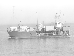 Full view of Lulu, with bow section welded in place