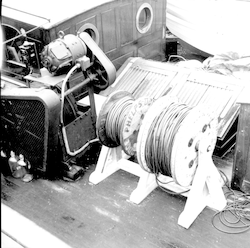 Reels and winch on Caryn deck