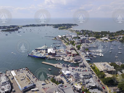 Aerial of Woods Hole village.