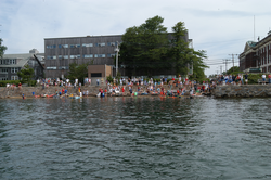 View of Great Harbor, Woods  Hole as the race finishes