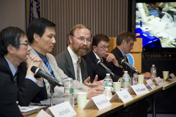 Jian Lin and Ken Buesseler participating in the panel discussion.