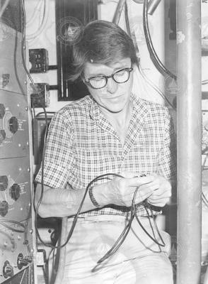 Betty Bunce in main lab of R/V Bear