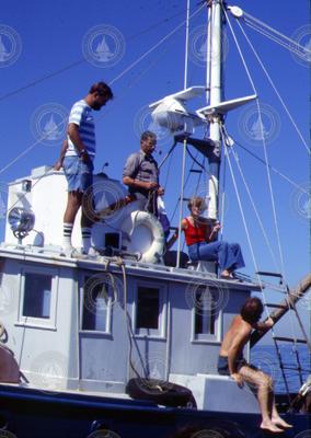 Hovey Clifford, Dick Colburn, and Vicky Cullen on the Asterias