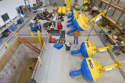 Buoys being worked on in new buoy lab.