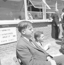 Bruce Heezen  and Chuck Officer at the dedication of Alvin.