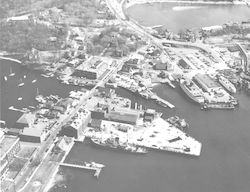 Aerial view of Chain at WHOI dock