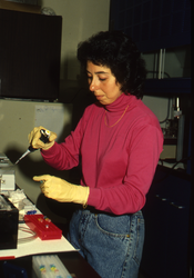 Diana Franks working in the lab.