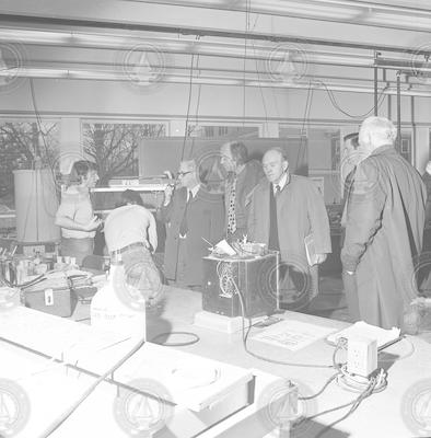 People on tour of laboratories.