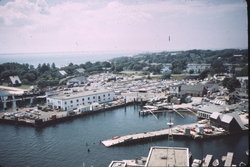 Aerial view of Steamship Authority Woods Hole terminal.