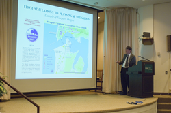 Dr. Emile A. Okal speaking at the Morss Tsunami workshop.