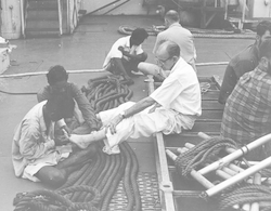 Joseph Lambert getting pedicure on Indian Ocean cruise