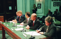 Bill Curry (left) on a panel at a US Senate committee hearing