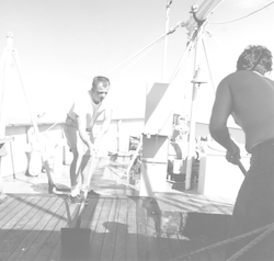 Jack Bumer on deck of Crawford