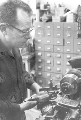 Otis Hunt in the Machine Shop.