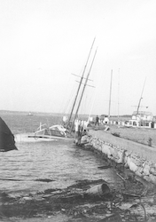 Hurricane Carol, view of Dyers dock
