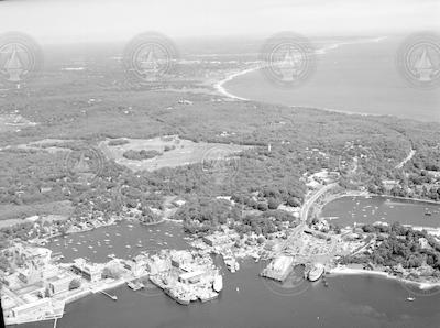 Aerial view of Woods Hole, Woods Hole Golf Club, and Little Harbor.
