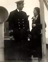 Columbus and Nora Iselin with him in uniform.