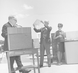 Laying of cornerstone of the Marine Services Building.