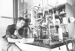 Duncan Blanchard working in lab