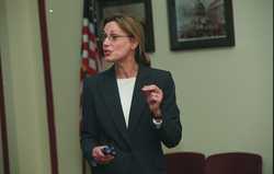 Ruth Curry delivering her presentation