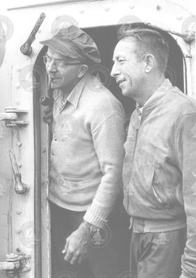 Eugene Mysona (r) and Asa Wing aboard Crawford