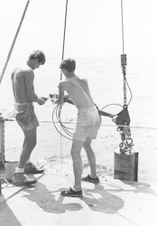 Dick Chase and F. Beecher Wooding on Chain deck