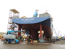 R/V Neil Armstrong, AGOR-27, stern view with newly painted hull.