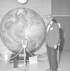 World globe on display in Redfield Laboratory.