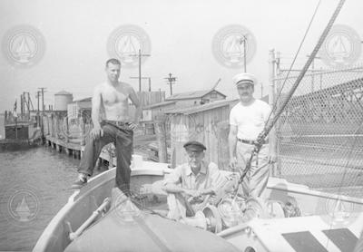 Men on Anton Dohrn, docked in Indian Head, Maryland