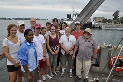 Summer Student Fellows and instructors on R/V Tioga.