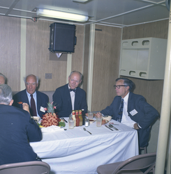 Trustees lunch on the RV Knorr.