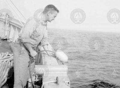 Dave Fahlquist working on deck of Bear