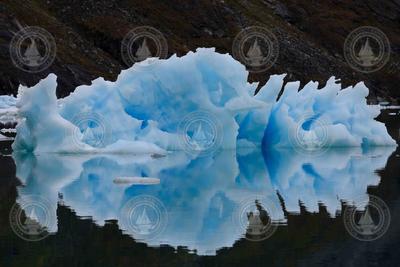 Deep blue iceberg off Greenland.