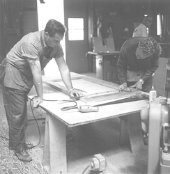 Edward Phares (l) of the Carpenter shop.