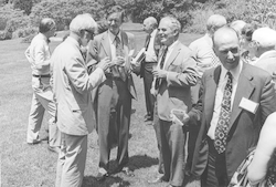 George Nichols, Jr., Denis M. Robinson, George H. Clowes, John P. Chase at annual meeting dinner